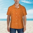 thumbnail image 5 of Uemuo Orange Glitter Printed Regular Fit Short Sleeve Casual Hawaiian Shirt for Men,Aloha shirt,Tropical shirt,Floral print shirt,Vacation Beach shirt-X-Large, 5 of 9