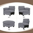 thumbnail image 5 of JUSTLET Oversized Modular Sectional Sofa, U Shaped Corduroy Sofa Couch, Modular Sectionals with Ottomans, 6 Seat Sofa Couch with Chaise for Living Room Bedroom, Dark Gray, 5 of 10