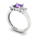 thumbnail image 2 of Three-Stone Engagement Ring for Women - 1.11ct Simulated Alexandrite in 14K White Gold Promise Ring, 2 of 6