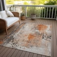 thumbnail image 4 of HomeRoots 622394 9 x 12 ft. Orange & Gray Abstract Washable Transitional Indoor & Outdoor Rectangle Area Rug, 4 of 9