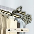 thumbnail image 2 of Goldie 13/16" Double Bay Window curtain rod Adjustable 20"-36", 38"-72" - Antique Brass,(ABay-71-4D), 2 of 4