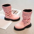thumbnail image 3 of gcong Girls Mid Calf Boots Velvet Winter Fashion Boots Leather High Boots For Children, 3 of 5