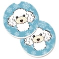 thumbnail image 1 of CoolCookware Set of 2 Snowflake White Poodle Cup Holder Car Coasters, 1 of 1