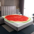 thumbnail image 3 of Erosebridal Drap-Housse Imprimé Melon D\'eau Simple, Ensemble de Literie Fruit 3D Simple, Confortable 2 Pcs (Sans Drap Plat), 3 of 6