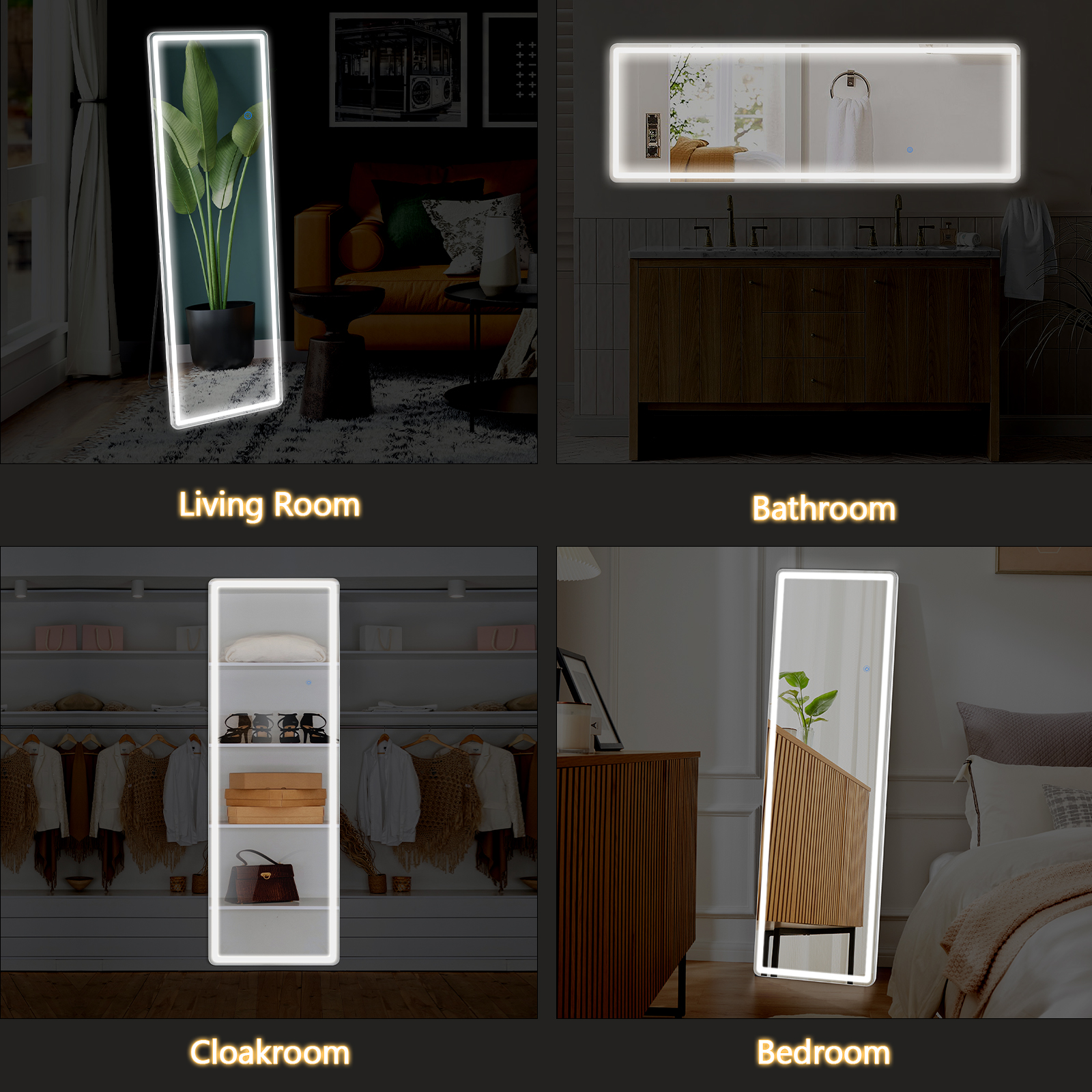 Taoset Full Length LED Mirror, 64"x21" Standing Floor Mirror photo 4