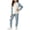 Blue, variant on SERTGUTR Girls' Raglan Sleeve Set Crew Neck Two Piece Pullover Top Jogger Pants Soft Warm Knit Base Layer School Everyday Outerwear