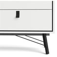 thumbnail image 4 of Pemberly Row Engineered Wood 6 Drawer Double Dresser in White Matte and Black, 4 of 13