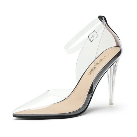 

Dream pairs Women鈥檚 High Heels Stiletto Sexy Ankle Strap D Orsay Transparent Heels Dress Wedding Party Pumps BLACK/CLEAR SDPU2204W size 7