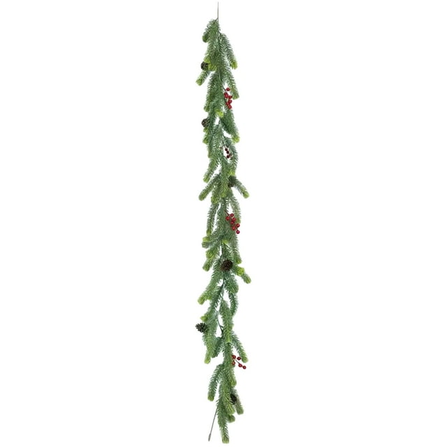 Guirlande de Pin Evergreen Verdure Artificielle Guirlande de Noël Toucher Réel Cèdre Naturel Guirlande de Table à Manger Décoration Murale de Cheminée Décoration de Noël