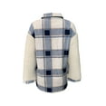 thumbnail image 6 of Womens Plaid Brushed Flannel Shacket Sherpa Patchwork Button Down Shirt, 6 of 6