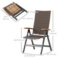 thumbnail image 3 of Outsunny Folding Dining Chair, Wicker Patio Chair with 5 Reclining Back, 3 of 9