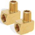thumbnail image 1 of Boeray 2 piezas de latón de 1/8" NPT macho a 1/8" NPT hembra tubo de 90 grados Barstock Street Codo, 1 of 5