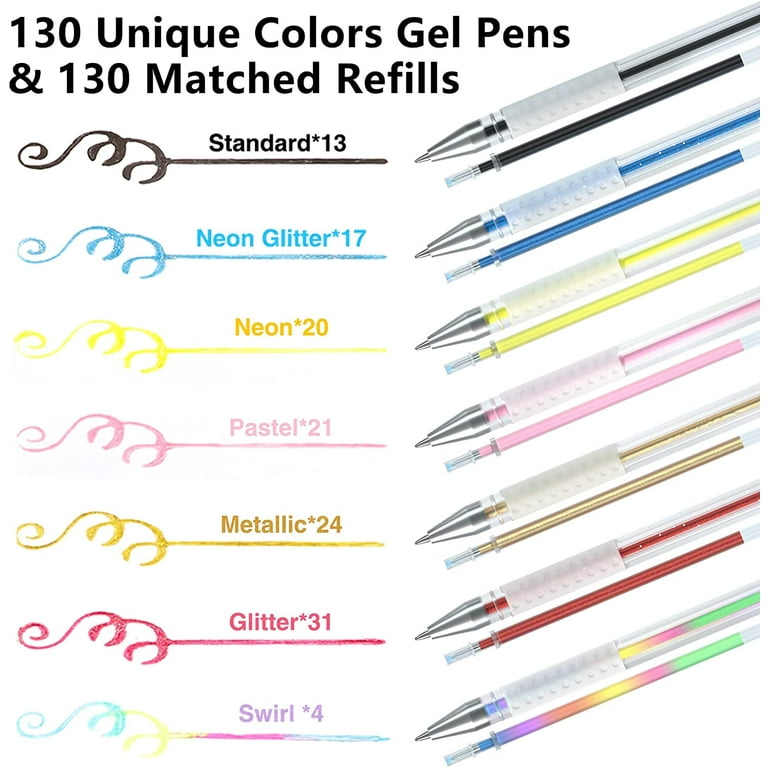 Shuttle Art Gel Pens, 120 Pack Gel Pen Set 60 Colored Gel Pen with 60  Refills for Adults Coloring Books Drawing Doodling Crafts Scrapbooking
