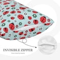 thumbnail image 3 of Fuzoiu Ladybugs And Flowers 1 Print Fuzzy Pillowcases, Super Soft Pillow Case Cover with Zipper for Bedroom, Sofa, Couch,Cozy Pillow Shams for All Seasons-14"x20", 3 of 6