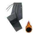 thumbnail image 4 of Gytharion Men's Plus Size Hiking Travel Pants Winter Thickened Fleece Warm Athletic Sport Pants Fashion Casual Drawstring Elastic Waist Straight-Leg Trousers with Zipper Pockets, 4 of 7