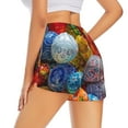 thumbnail image 3 of Goofa Easter Eggs Printed Women 2 in 1 Running Shorts,Quick Dry Athletic Workout Shorts,High Waisted Athletic Shorts with Liner Pockets-Small, 3 of 9