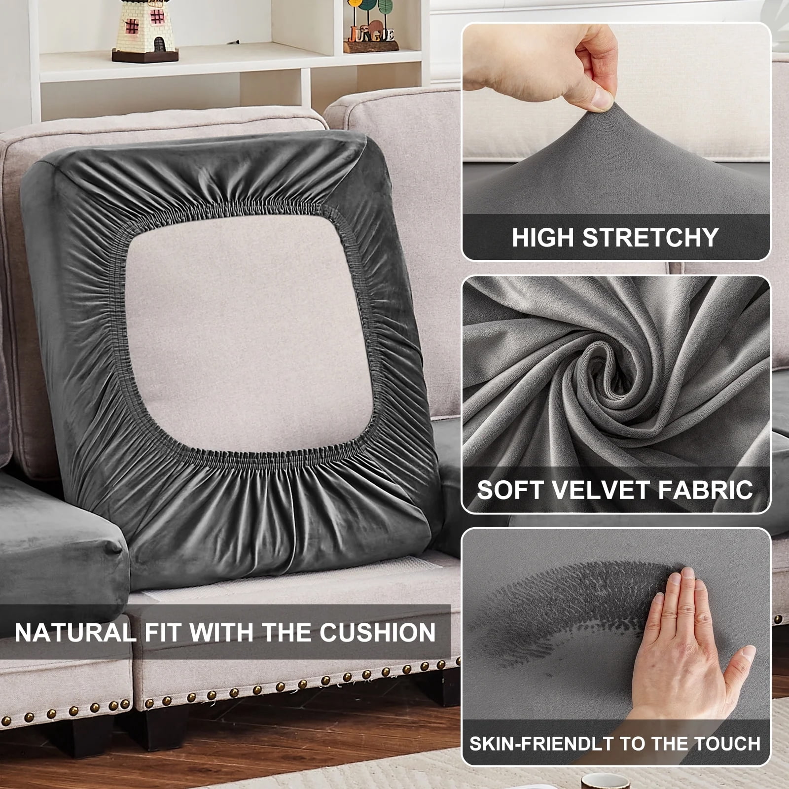 Sanmadrola Sofa Cover Slipcover Couch Cover Set for Chair Super Stretch Universal Slip Cover Furniture Protector 2 Pieces