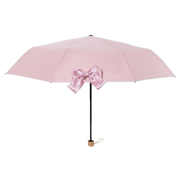 Auto Sun and Rain Umbrella Lightweight Folding Design with Large Bowknot