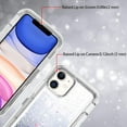 thumbnail image 3 of For Apple iPhone 12 Pro Max 6.7 inch Tough Defender Sparkling Liquid Glitter Heart Case Cover Silver, 3 of 6