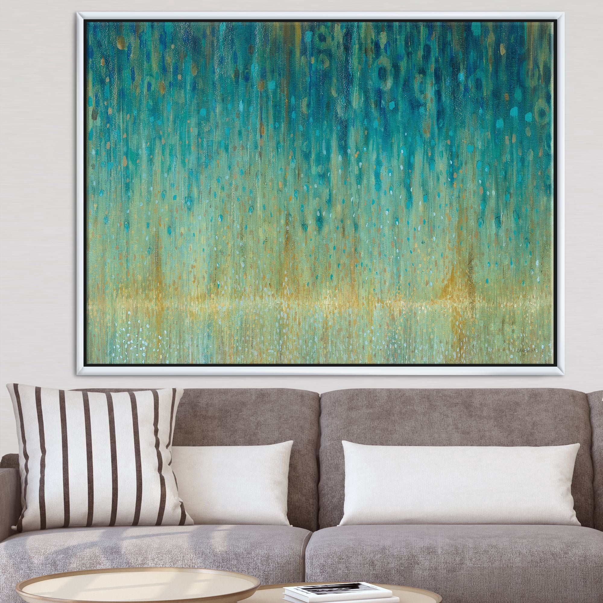 Designart ' Rain Abstract Panel ' Modern & Contemporary Framed Canvas