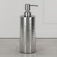thumbnail image 2 of nu steel Metropolitan Metal Liquid Soap Dispenser Pump Bottle for Bathroom Vanity Countertop, Kitchen Sink-Holds Essential Oils,Lotions,Liquid Soaps, Hand Soap,Hand Sanitizer-Shiny/Hammered,MET6H, 2 of 6