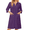 Purple, variant on EKOUAER Zipper Robes for Women 3/4 Sleeve Housecoats Knee Length Bathrobe Lightweight Nightgown with Pockets