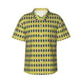 thumbnail image 2 of Picia Mardi Gras Purple Yellow Plaid Gentle Cotton Regular Fit Short Sleeve Casual Hawaiian Shirt for Men-XX-Large, 2 of 9