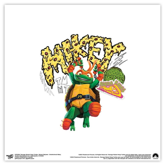 Gallery Pops Nickelodeon Teenage Mutant Ninja Turtles: Mutant Mayhem - Brotherhood Mikey Wall Art, Unframed Version, 12" x 12"