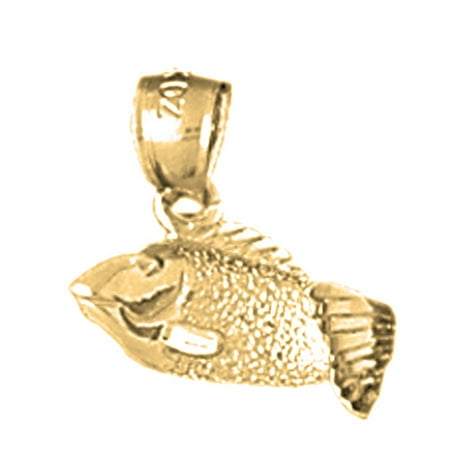 10K Yellow Gold Bass Pendant - 16 mm