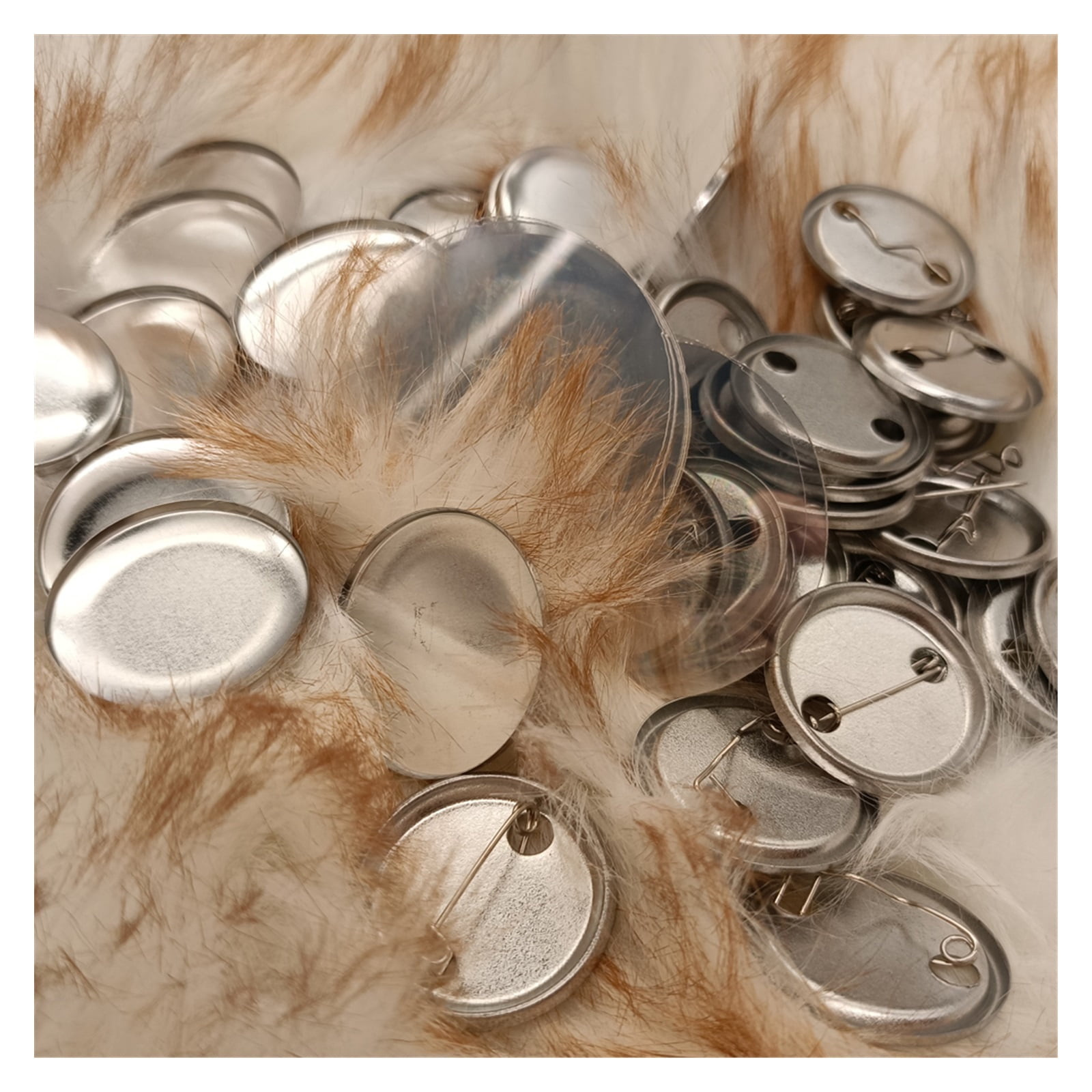 32mm Button Parts DIY Arts Crafts Maker Plastic Blank Pin Bads Consumables 50/100/200pcs/stes