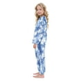 thumbnail image 4 of Fluffy Pajamas Set Fuzzy Winter Warm Pj Sets Pullover Tops and Long Pants Blue Tie-dye Pattern Small, 4 of 8