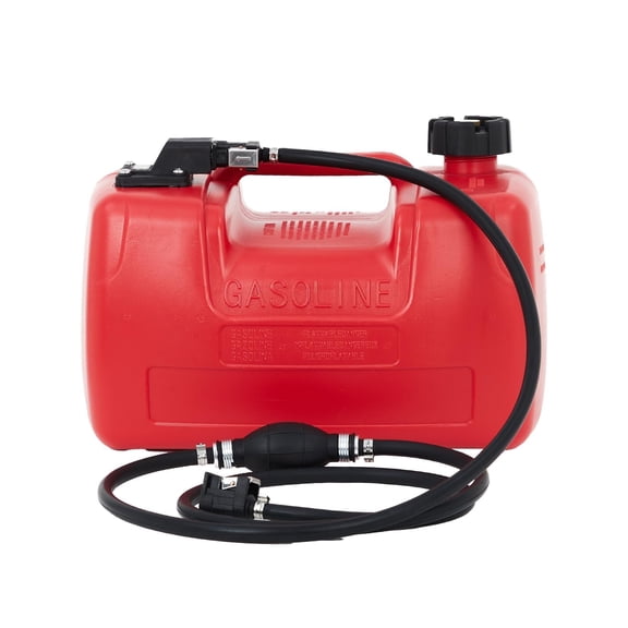 3 Gallon Marine Fuel Tank with Ergonomic Handle, Clear Fuel Indicator, Dual Sealing Modes, Pump & Flexible Line for Easy Refueling on Water