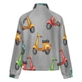 thumbnail image 6 of Jackets for Women Winter Coat Jackets Flannel Stand Collar Jacket(Colorful Scooters Pattern Background,Size:S-4XL), 6 of 7
