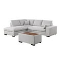 thumbnail image 4 of Eri 100 Inch Sectional Sofa, Right Chaise, Ottoman, Pillows, Light Gray, 4 of 5