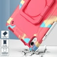 thumbnail image 3 of Kids Durable Handle Case for iPad 10th Generation 2022 10.9 inch, Silicone PC Heavy Duty Protection [360 Rotating Ring Stand/Adjustable Shoulder Strap] Tablet Case Cover,Rose/Colorful, 3 of 8