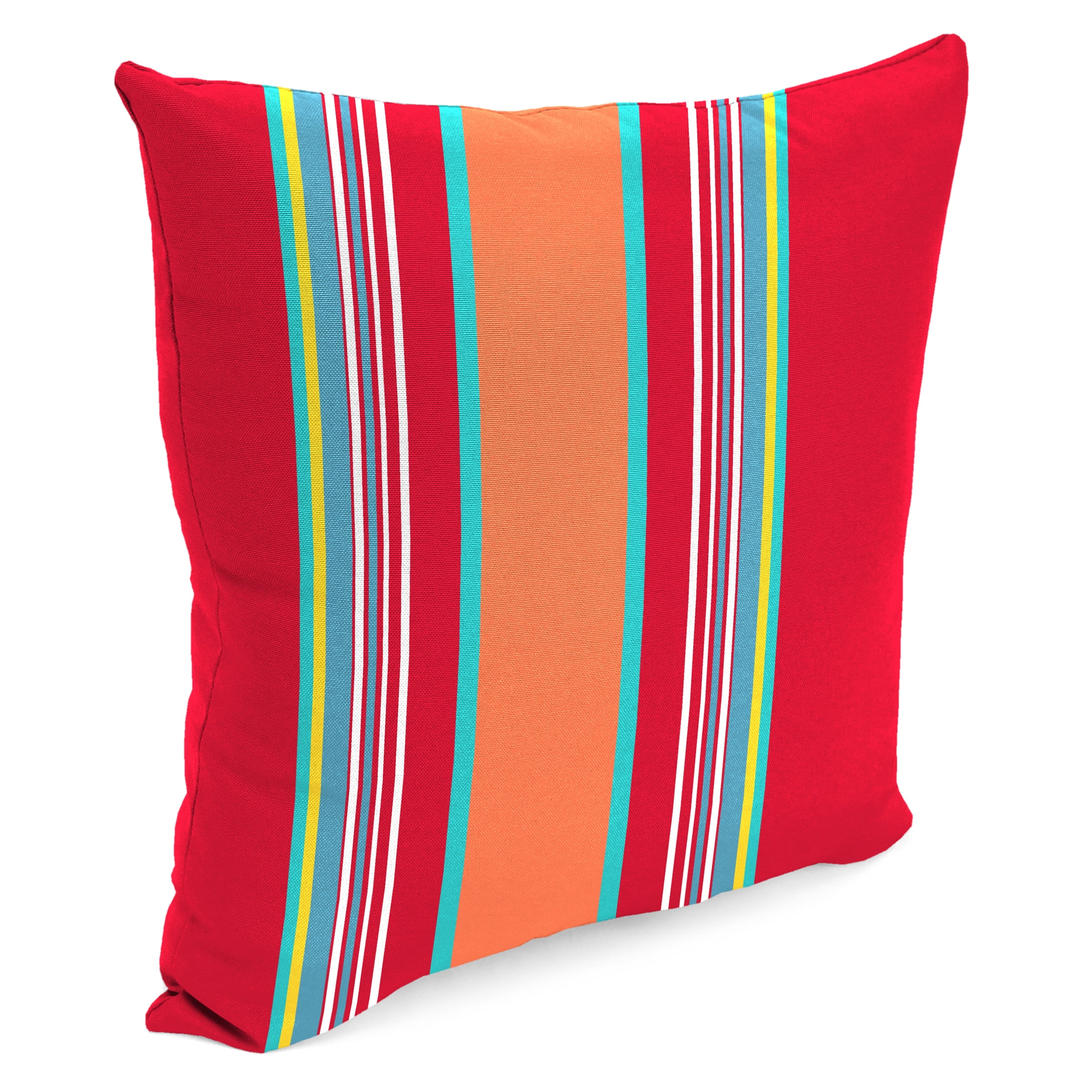 Jordan Manufacturing 18" x 18" Mulberry Red Stripe Square Outdoor Throw Pillow (2 Pack)