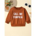 thumbnail image 2 of LMLYSoH Baby Halloween Sweatshirt Letter Print Round Neck Long Sleeve Pullovers Autumn Tops for Toddler Cute Clothes, 2 of 9