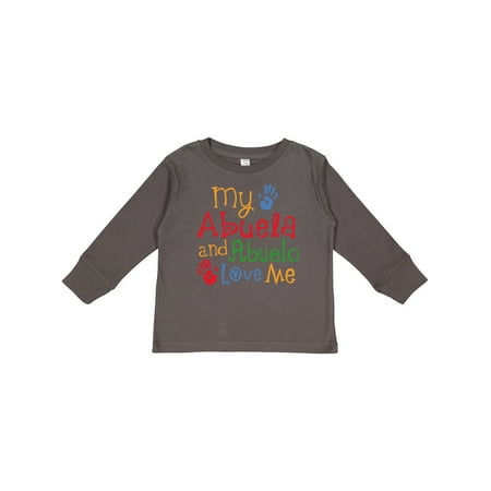 

Inktastic My Abuela and Abuelo Love Me Gift Toddler Boy or Toddler Girl Long Sleeve T-Shirt