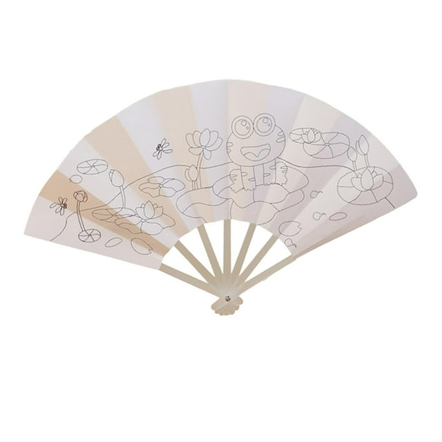 Papel de mano, abanico plegable, abanico plegable de bambú, abanico plegable en blanco verano