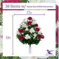 thumbnail image 2 of Sympathy Silks Artificial Cemetery Flowers Beauty Rose and White Alstroemeria Bouquet, 2 of 6