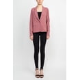 thumbnail image 6 of Nina Leonard Collar Neck One Button Long Sleeve Crepe Jacket-NAVY / L, 6 of 42