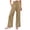Khaki, variant on Linen Pants Women High Waist Elastic Loose Comfy Pocket Casual Wide Leg Sweatpants Women Beige L