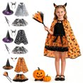 thumbnail image 2 of OJSFQUFP Halloween Cos Clothes Girls Witch Skirt with Witch Hat and Cloak Child Tutu Skirt Cos Clothes Halloween Dress-Up, 2 of 9
