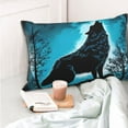 thumbnail image 4 of Sikiie Blue Full Moon Wolf Pillow Covers, Throw Pillow Case Cushion Covers,Cushion for Bedroom,Couch,Home-16"x24", 4 of 6