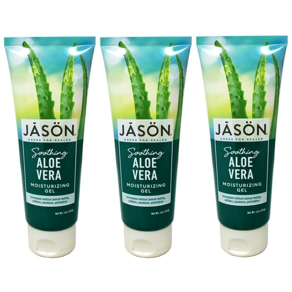 3 Pack - Jason Pure Natural Moisturizing Gel, Soothing Aloe Vera, 4 Ounce