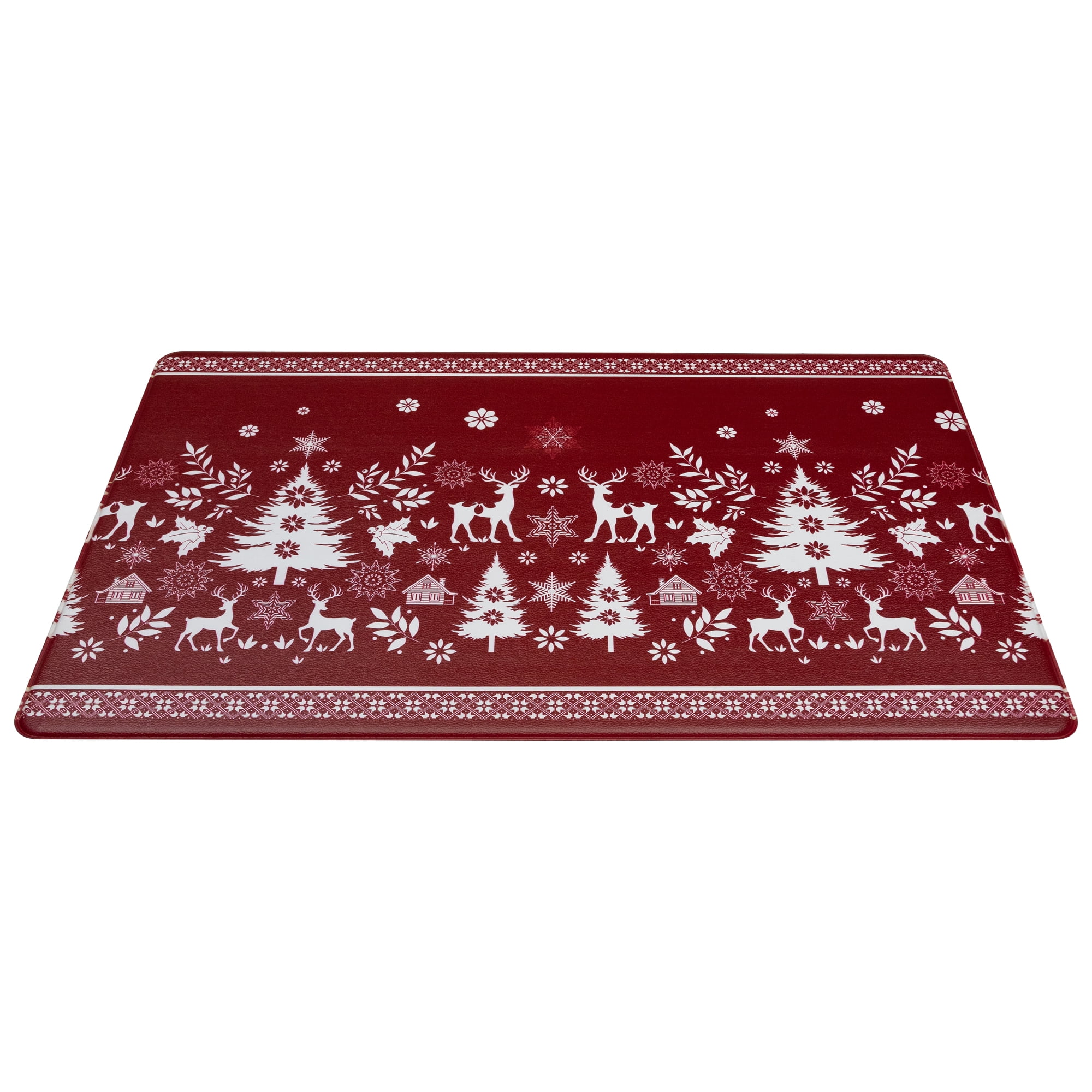 Reindeer and Snowflakes Kitchen Comfort Anti-Fatigue Christmas Floor Mat - 17.75" x 29.5"