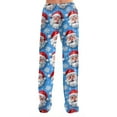 thumbnail image 3 of Women's Casual Fashion Christmas Pajama Pants, Long Sleepwear Trousers for Sports and Home Use, Comfortable and Soft Material for Nightwear and Lounging,Blue,M, 3 of 6