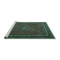 thumbnail image 2 of Ahgly Company Machine Washable Indoor Rectangle Persian Turquoise Blue Traditional Area Rugs, 5' x 8', 2 of 4