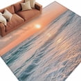 thumbnail image 2 of Ocean Sunset Area Rug 5x8 FT, Non Slip Bedroom Throw Carpet, Summer Beach Shore Sky Sun Scenery Washable Soft Floor Carpet Non-Shedding Rug for Living Room Nursery Dorm Office, 2 of 9