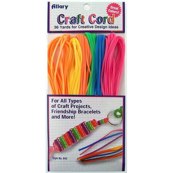 Allary Craft Cord, Assorted Colors, 36 Yards Of Cord